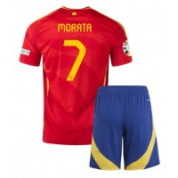 Spain Alvaro Morata #7 Replica Home Minikit Euro 2024 Short Sleeve (+ pants)